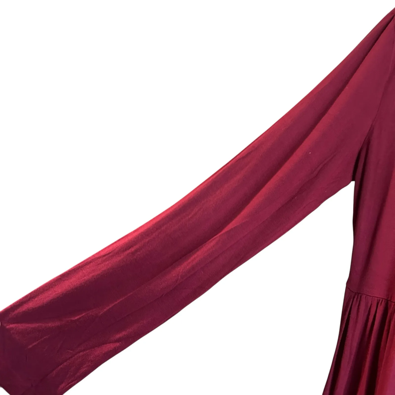 Bishuige Maxi Dress 2XL Burgundy Pockets Minimalist Lagenlook Casual Modest Boho Red Size XXL - Image 6