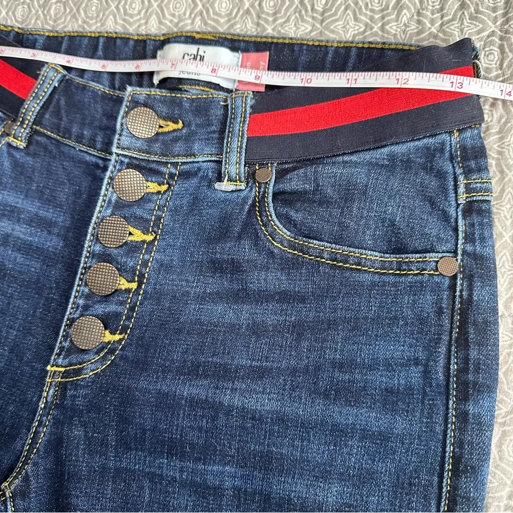 Cabi Button Fly Skinny Jeans Dark Wash Denim Size 2 - Image 6