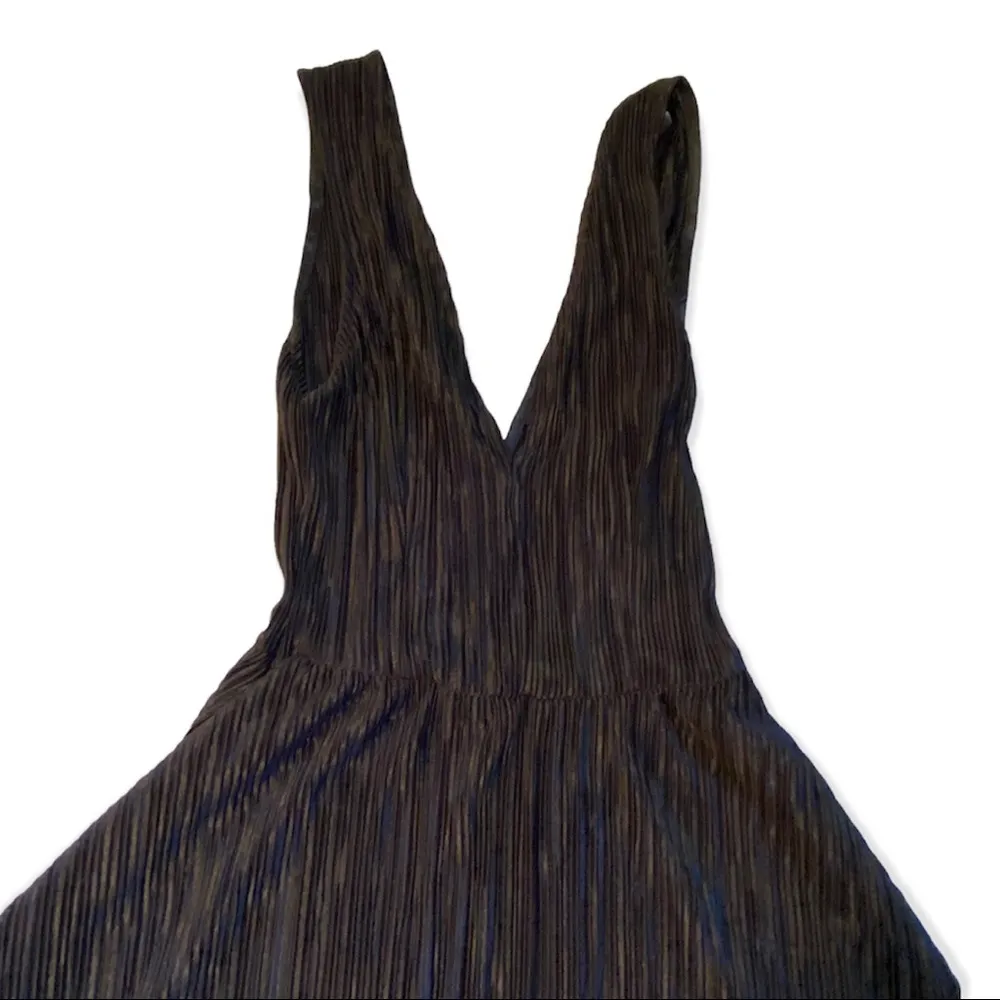 H&M Pleated Plunge Mini Dress Minimalist Black Size 2 NEW NWT - Image 8