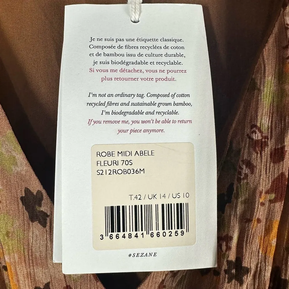 Sezane Abele Floral Midi Dress Size US 10 - Image 6
