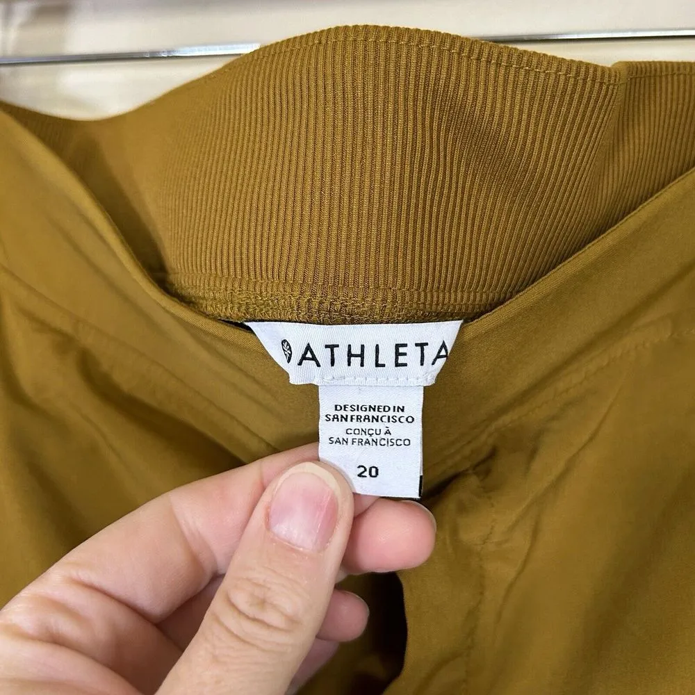 ATHLETA Size 20 Brooklyn Ankle Pants Yellow/Gold Lightweight‎ - Image 5