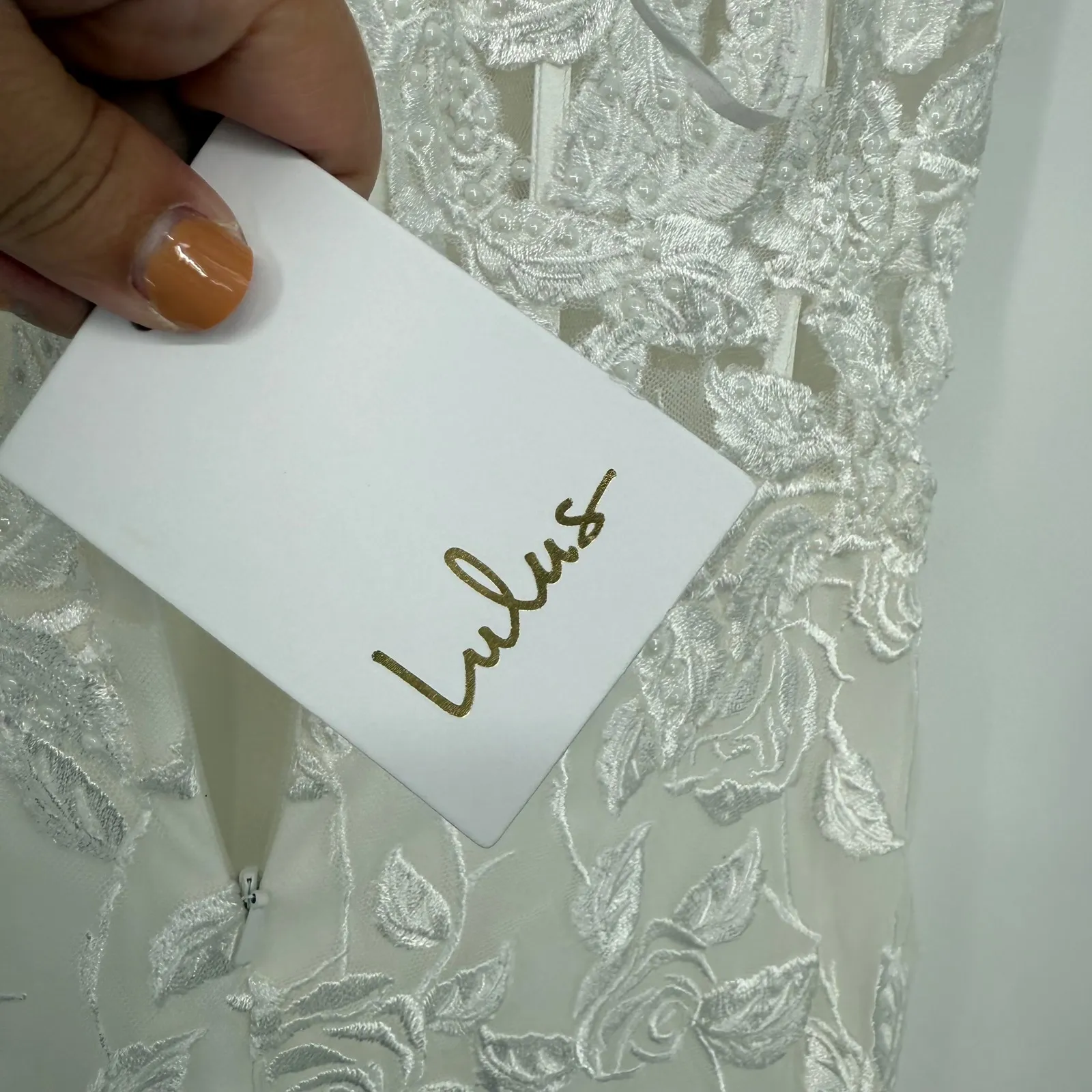 Lulus White Floral Lace V - Image 9