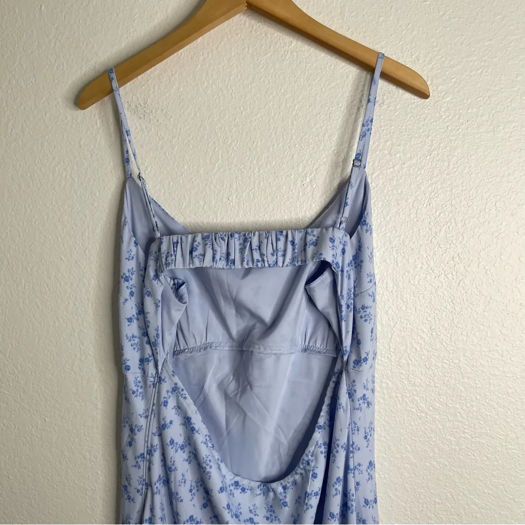 Hollister Maxi Dress Dainty Blue Floral Boho Open Back Size XXL - Image 3