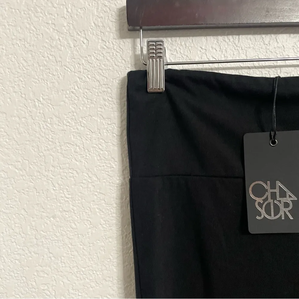 NWT Chaser Womens Skirt Black Pencil Knit Pull On Back Slit Size Small - Image 5