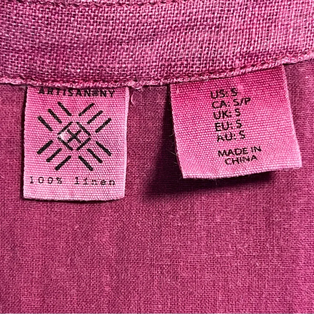 Artisan NY Womens Boho Linen Dress Size S Beach Vacation Sundress Resort Summer - Image 5