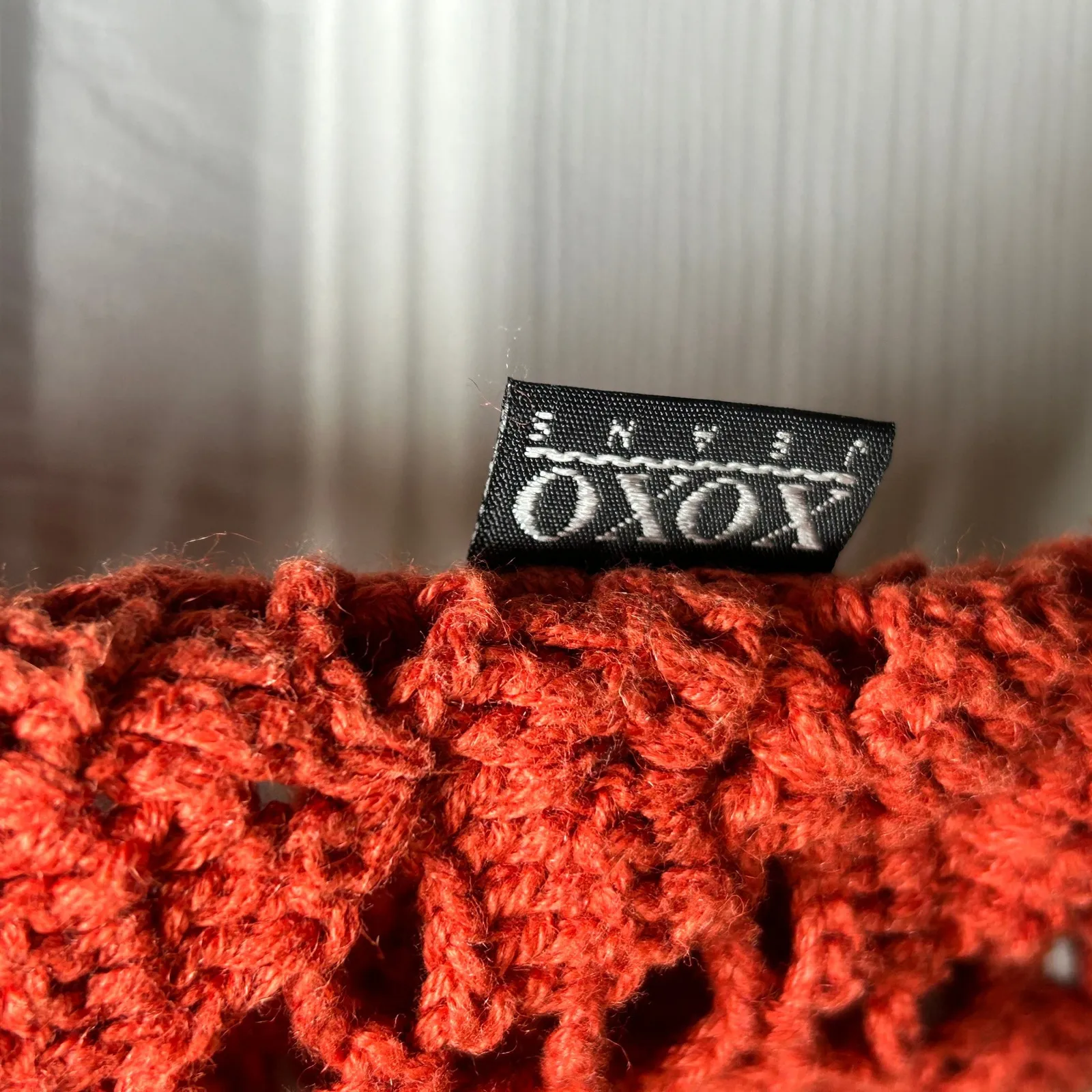 XOXO‎ Jeans Vintage 90's Y2K Crochet Tank Top Knit Open Back Rust Medium Cropped Orange - Image 4
