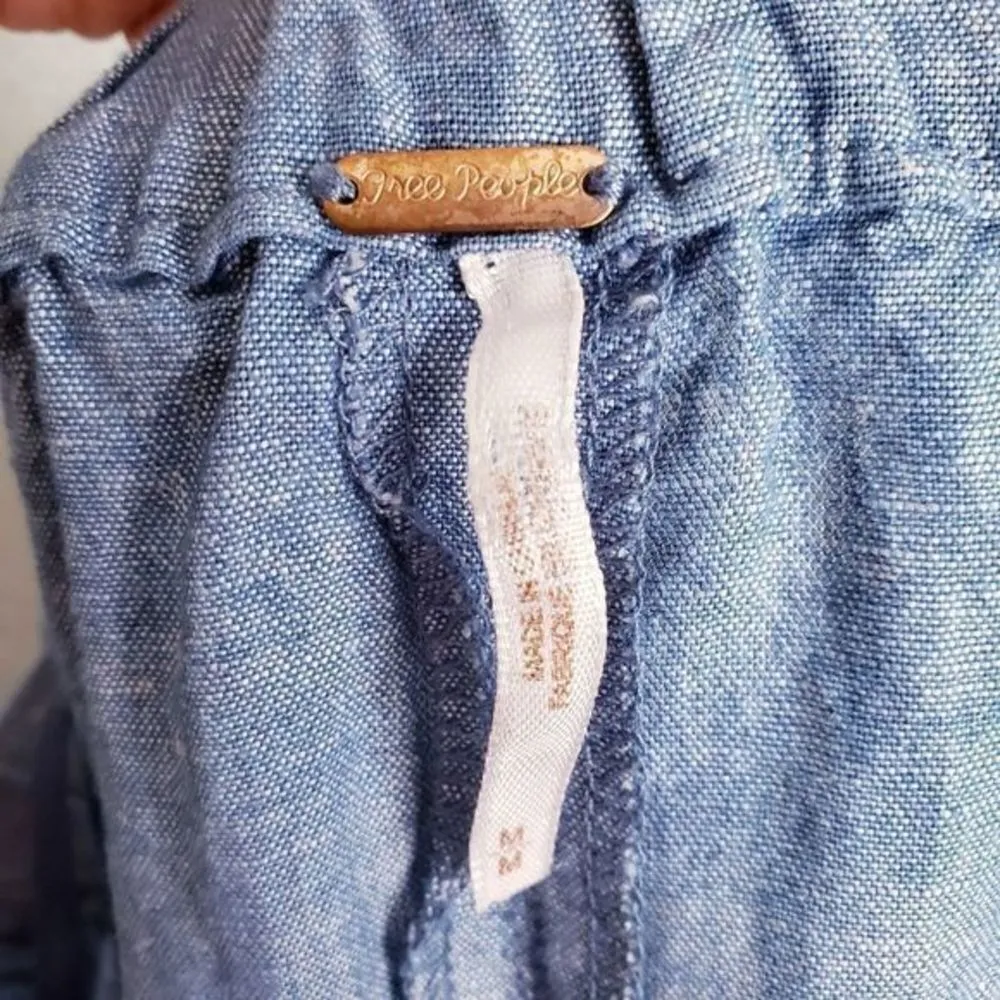 Free‎ People Chambray Off Shoulder Top - Image 7