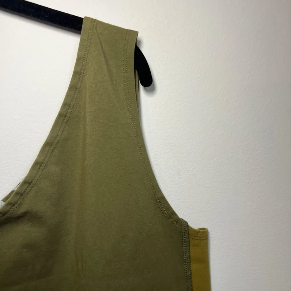 Cleo + Wolf Women's One Shoulder Tank Top Green Western Stretch Graphic Sz Large - Image 8