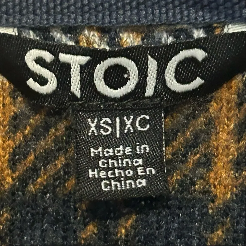 Stoic Women's XS Plaid Fleece Pullover Jacket with Sherpa Collar Yellow - Image 9