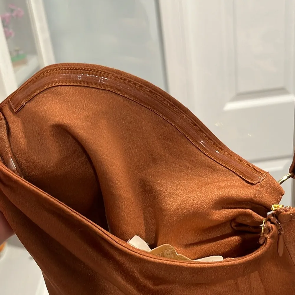 MESHKI (NWT) Harriet Satin Midi High Split Dress, Biscuit, Size L - Image 13