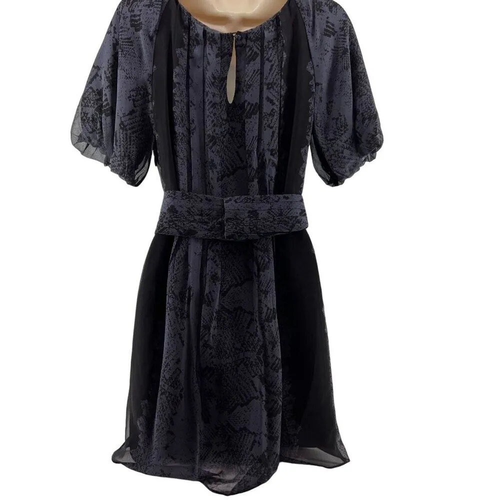 Juicy Couture Silk Snake Print Puff Sleeve Dress Bubble Womens Size 4 - Image 6