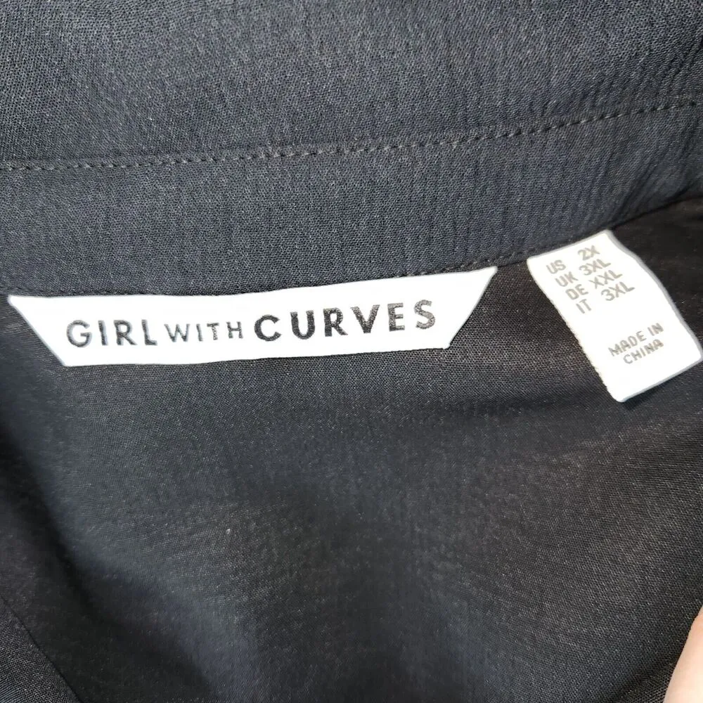 Girl With Curves Button Shirt Jacket with Adjustable Waist Black 2X NWOT - Image 14