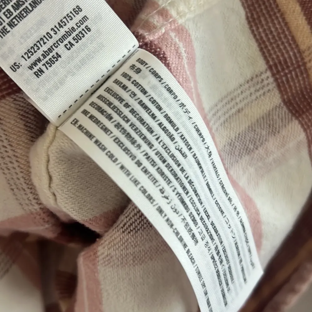 Abercrombie & Fitch 90's Oversized Shirt Jacket Shacket Plaid Flannel Small - Image 5