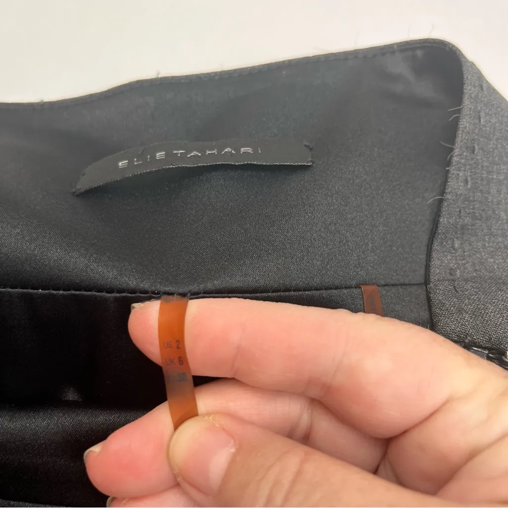 Elie Tahari Womens Size 2 Grey Gray Wool Blend Skirt Preppy Office Professional - Image 2