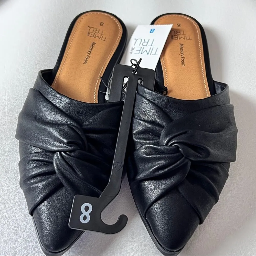 Time and Tru Women’s Black Twisted Knot Low Heel Mule Sz 8 - Image 5