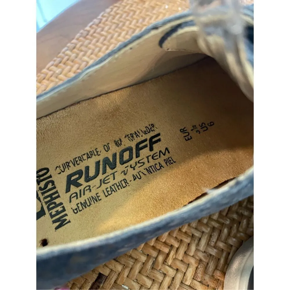 Mephisto blue runoff snakeskin leather sneakers size 6 Blue - Image 5