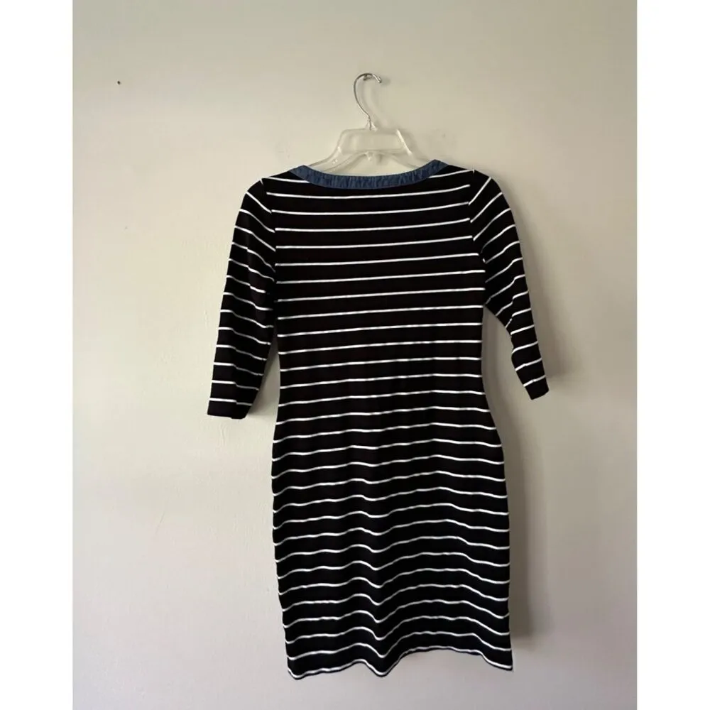 Tommy Hilfiger Women's Striped Dress XS Black & White 3/4 Sleeve - Image 2
