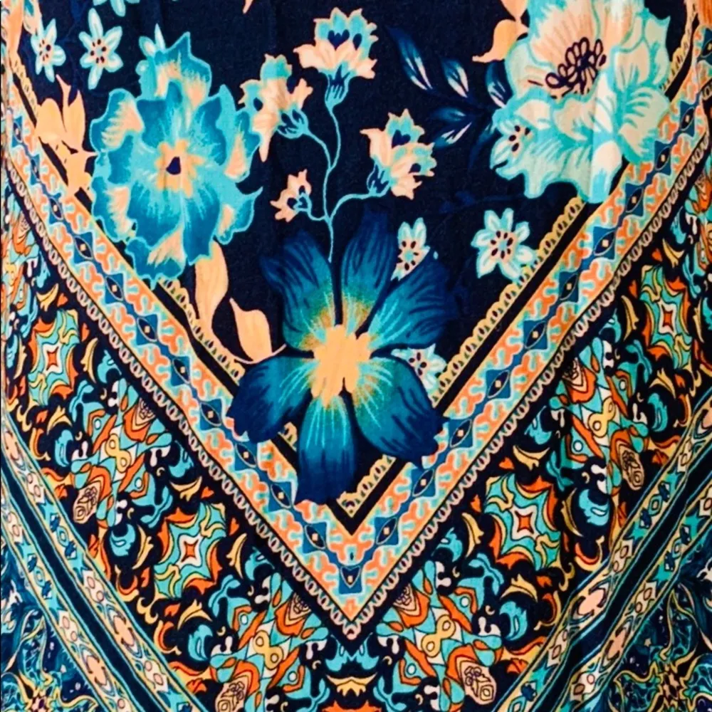 Maurice’s blue-green floral & geometric print sleeveless shift dress. EUC - Image 5