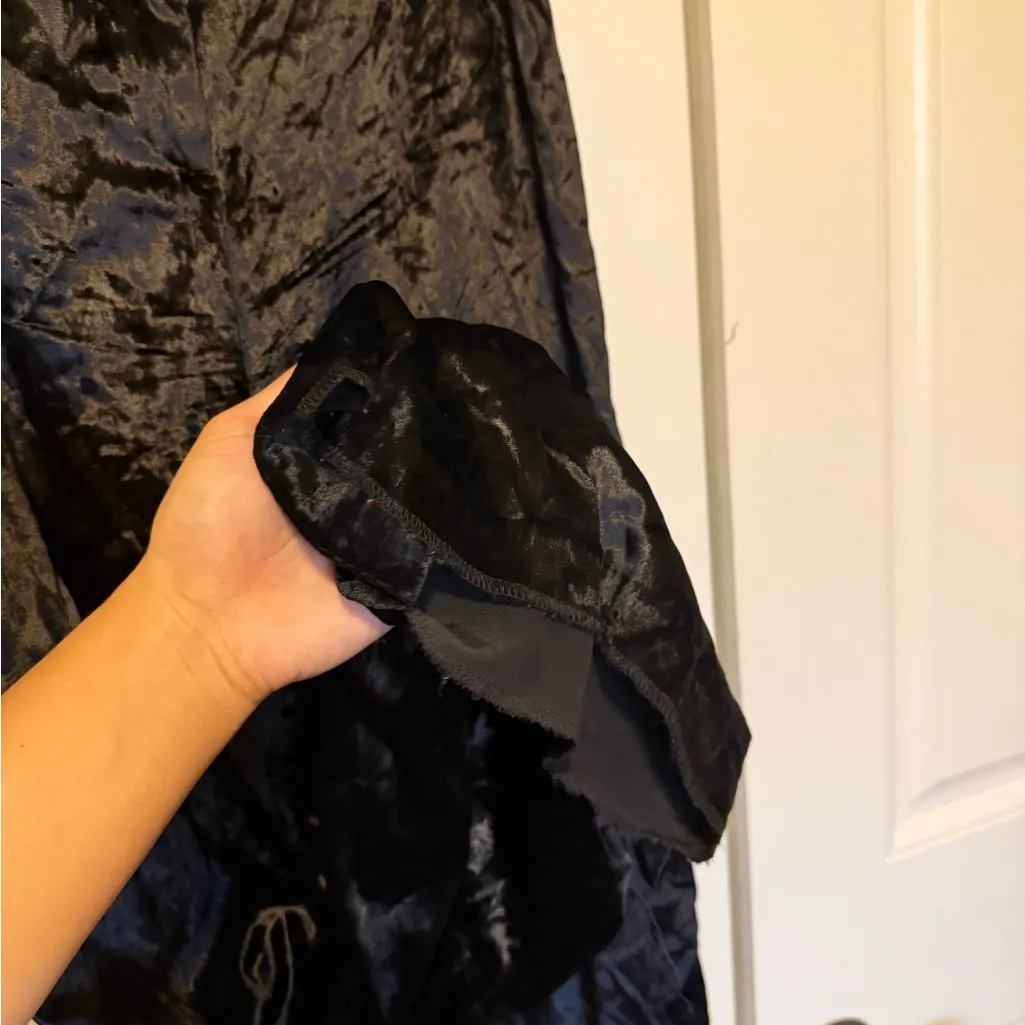 Milly Black velour Wide Leg Pants - Image 4