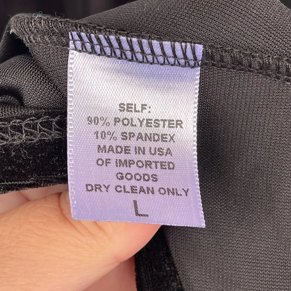 Laura Byrnes 1930s Style Gown black onyx Velvet Pinup Couture Fishtail Sz LARGE - Image 9