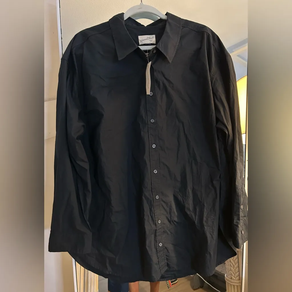 NEW 100% Cotton Long Sleeve Oversized Button Down Shirt Universal Thread 1X - Image 3