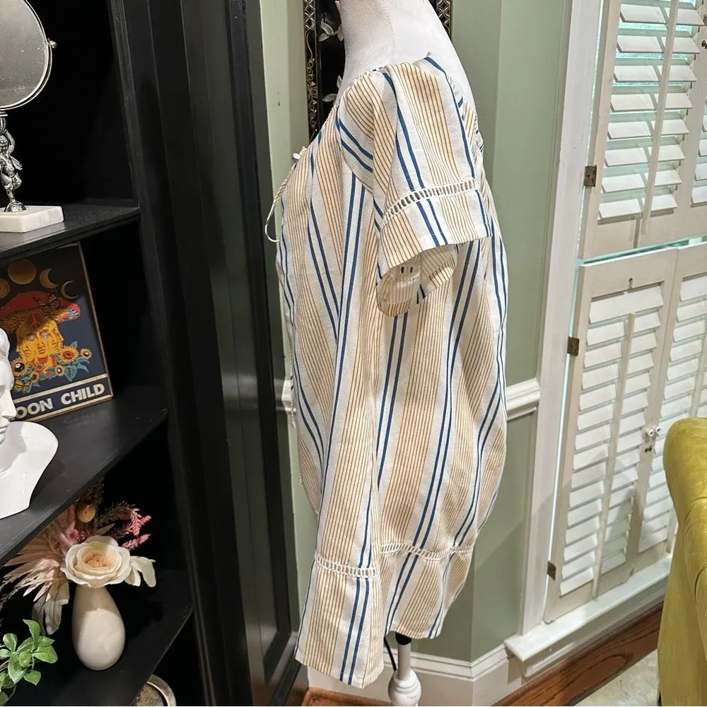 J.O.A | Los Angeles Striped Off The Shoulder Dress Size M - Image 9