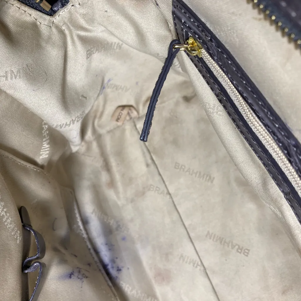 BRAHMIN MARISSA Elegant Gray Leather Handbag - Image 13