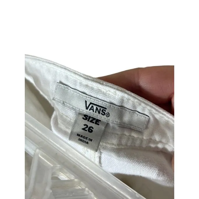 VANS Shorts Womens Size 26 White Casual Denim‎ Button Closure Skater Streetwear - Image 6