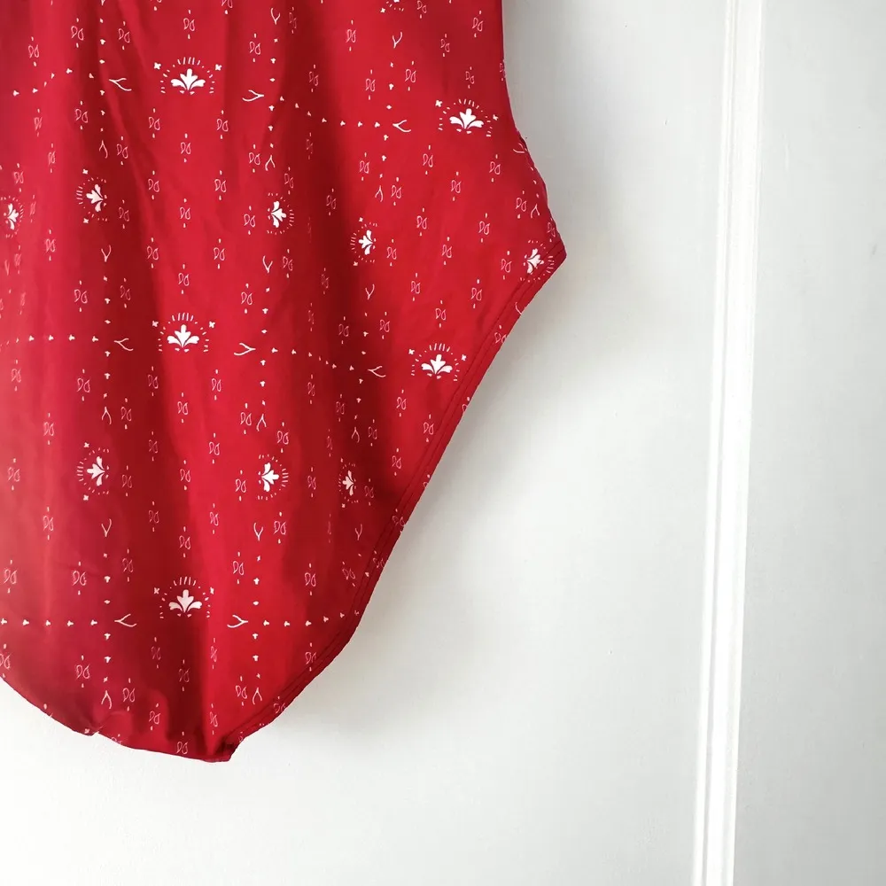 Fin & Vince‎ One Piece Swimsuit Red Patterned XS scoop printed swim women's - Image 8