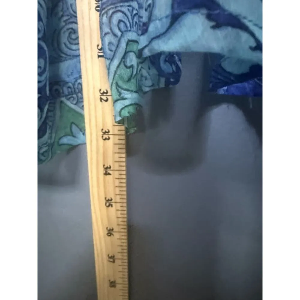 Giacomo Cirque Swimsuit Coverup Women's One Size Blue Ombre Paisley Sheer Cute Size M - Image 7