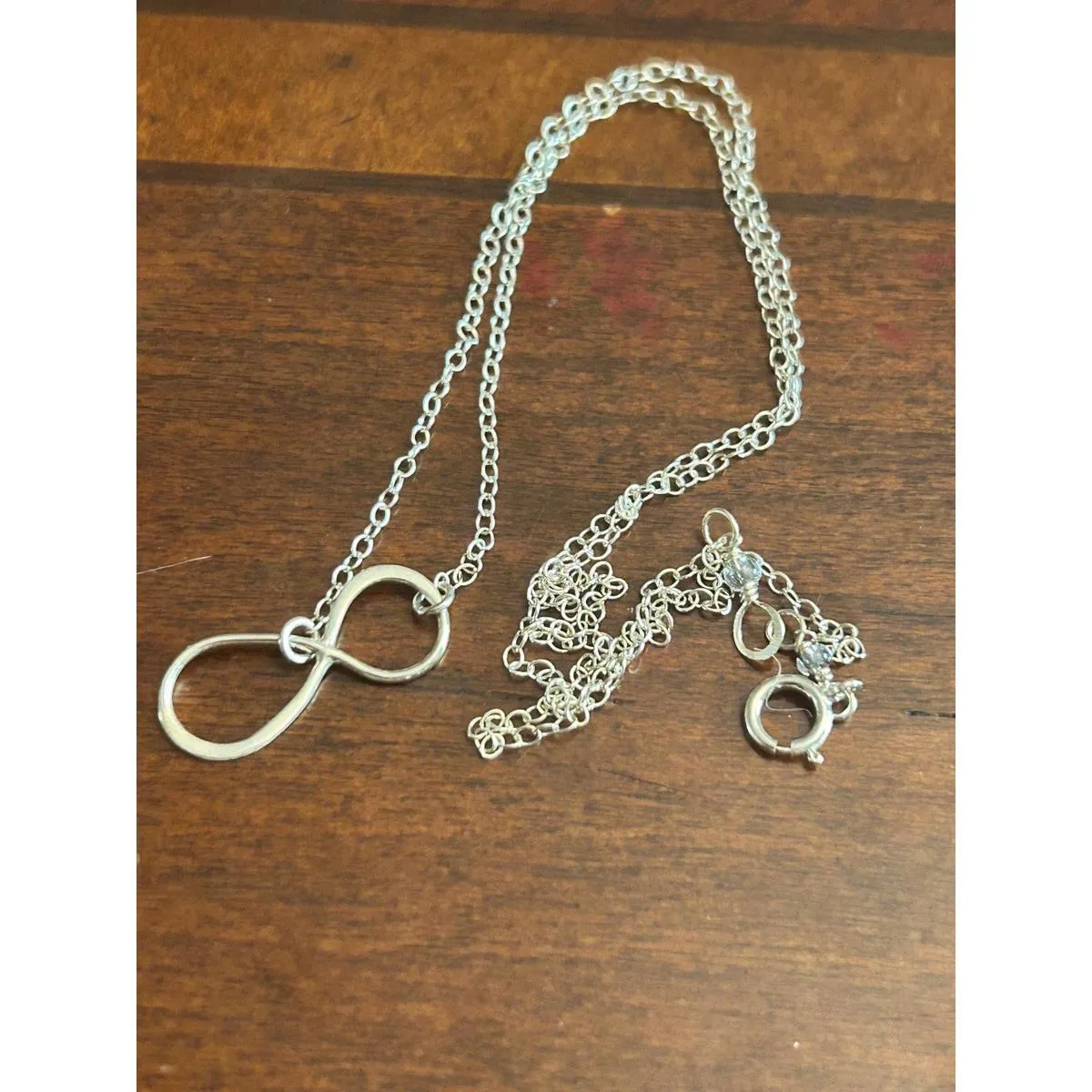 X122 1.08g 16 inch pendant with chain necklace infinity Silver - Image 2