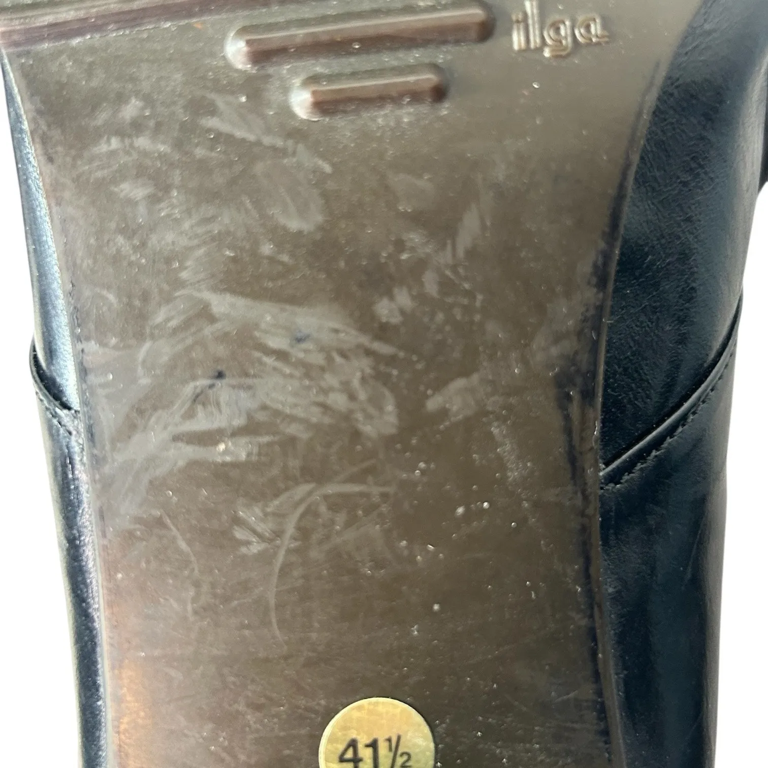 Ilga Vintage Italian Fur Lined Witchy Leather Boots EU 41.5 US 9.5 Black - Image 4