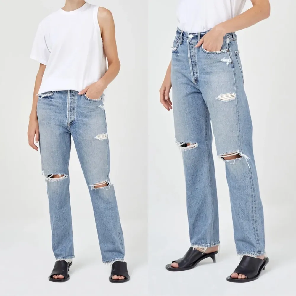 AGOLDE • 90's Mid Rise Loose jean straight distressed Isolate wash ripped baggy - Image 4