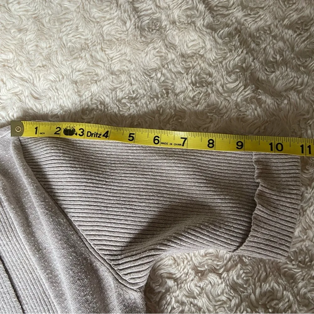 Verve Ami Neutral Flowing Ribbed Cardigan Open Front Short Sleeve Small S - Image 7