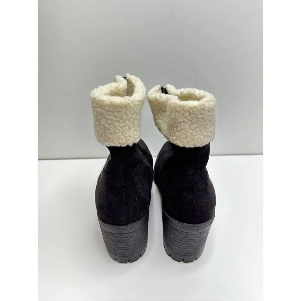 Bella Vita Cable Lug Black Booties Faux Shearling Size 8.5 New - Image 6