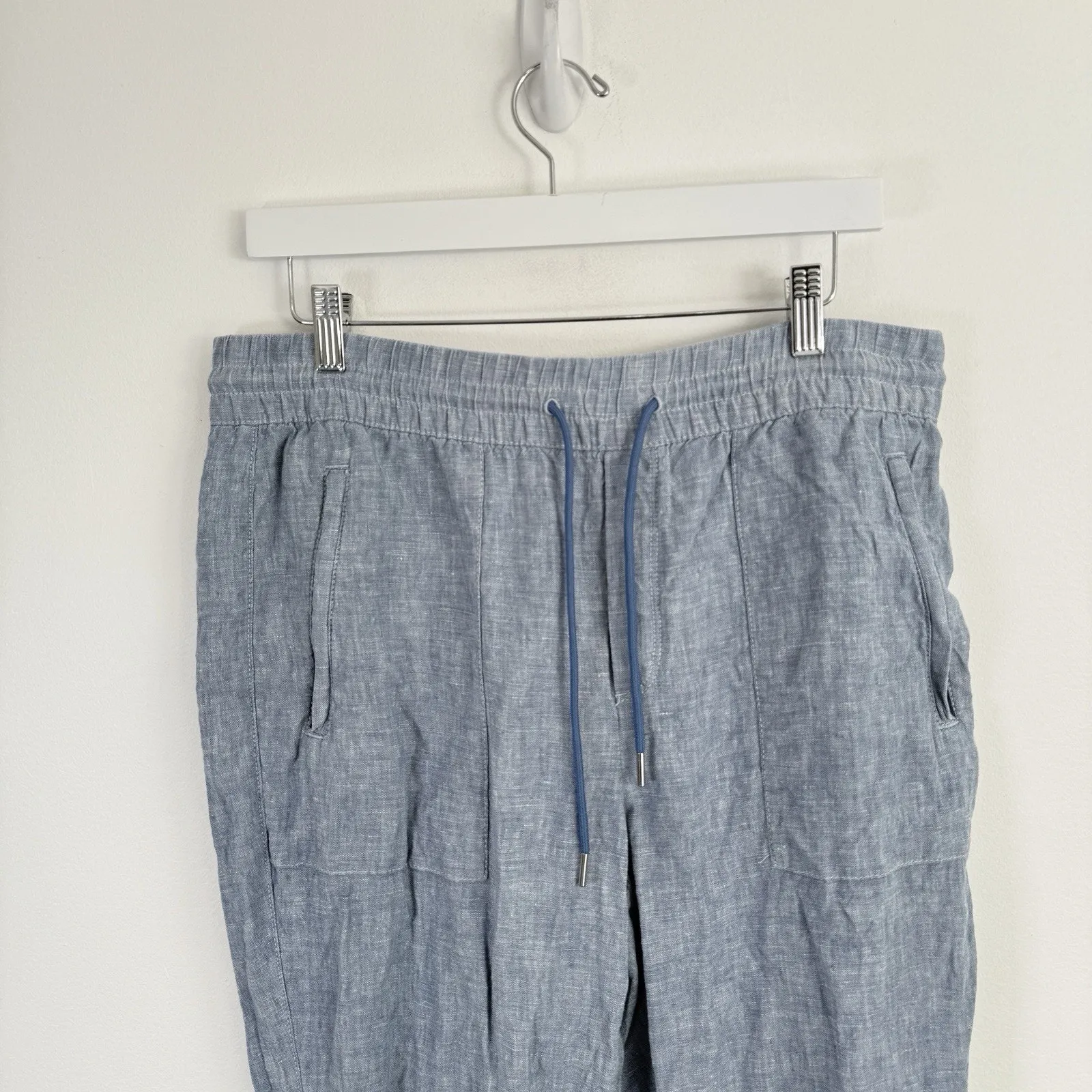 Athleta Retreat Linen Jogger Cambray Blue Lagenlook Coastal Womens 10 Tall - Image 3