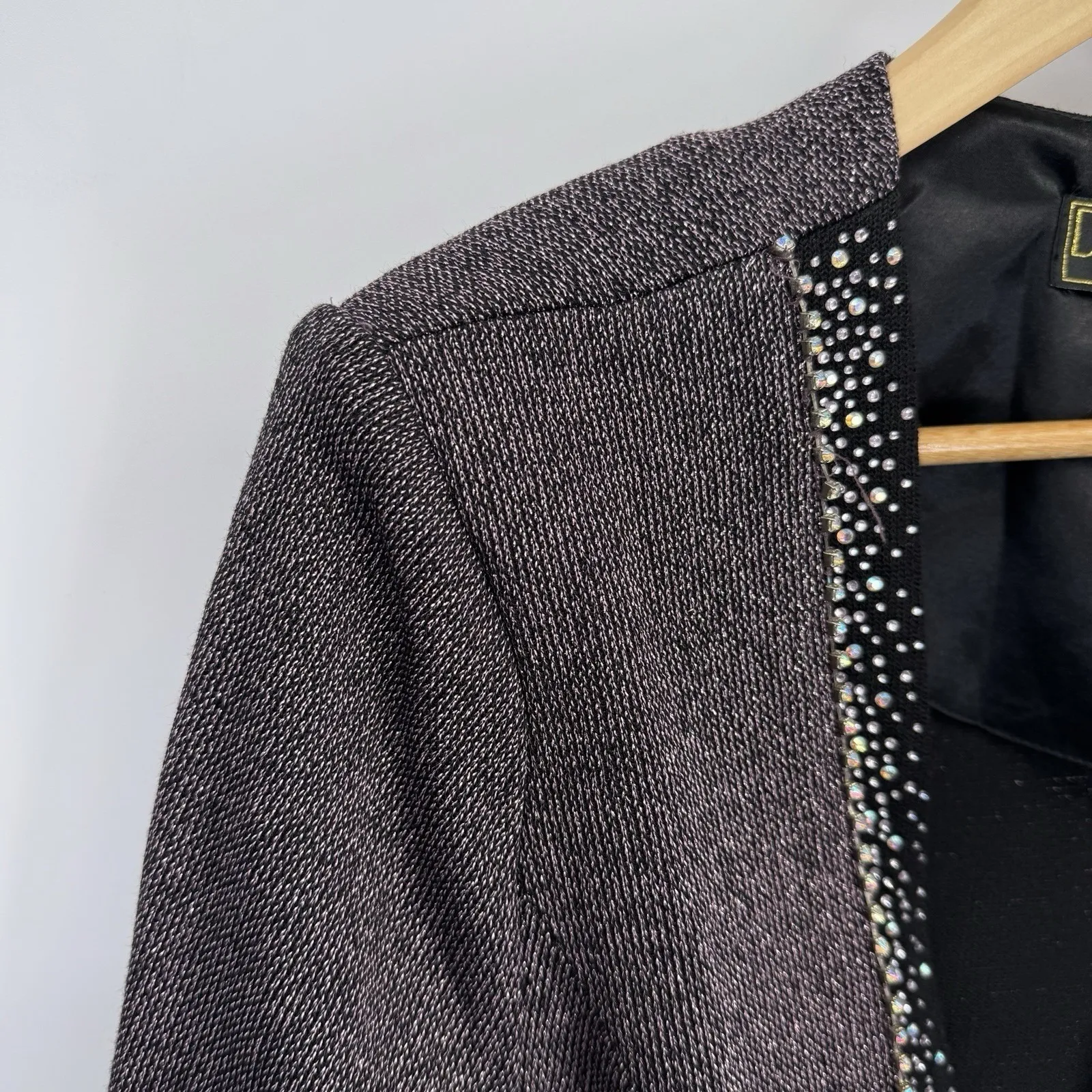 Vintage Donna Vinci Knit Formal Blazer Womens 14 Purple Pink Wool Blend Sparkle - Image 5