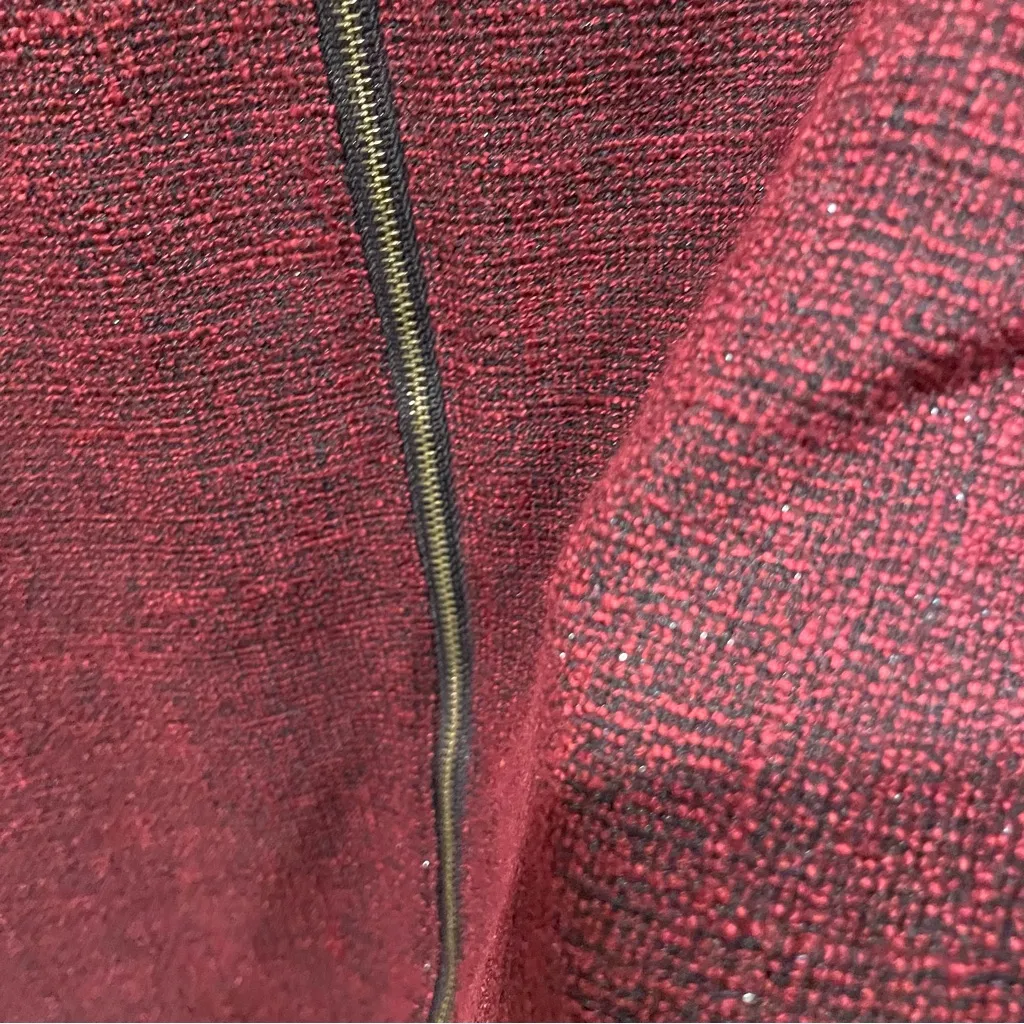 Sexy Banana Republic tweed red black office siren mini sheath whimsigoth dress - Image 5