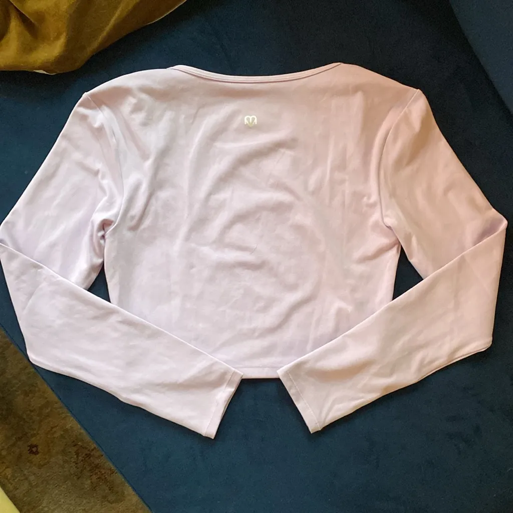 NWT Maje x Varley Body-hugging Lalitha top Purple Size Large Long Sleeve Cropped - Image 9