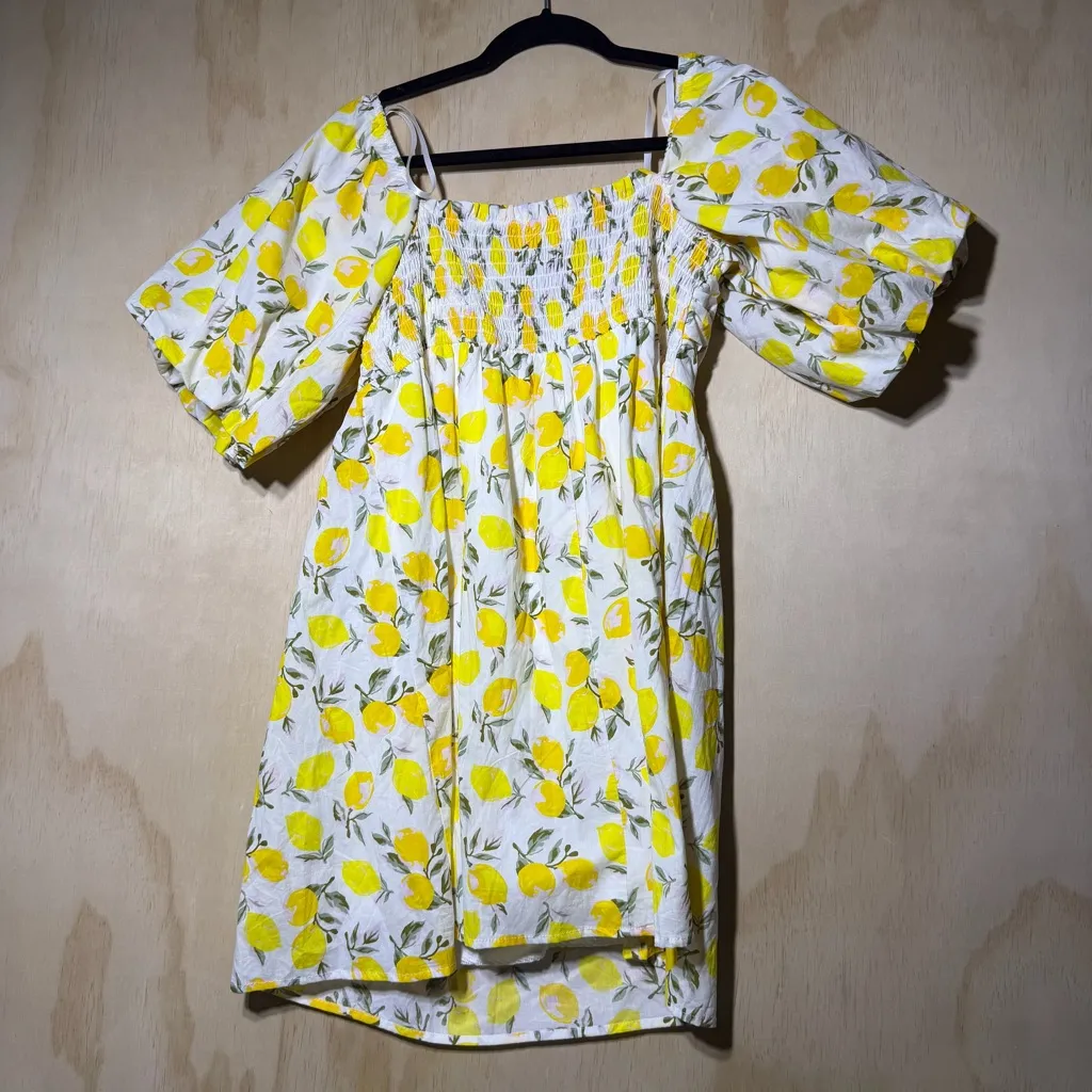 Trixxi Los Angeles Lemon Print Puff Sleeve Dress XL - Image 6