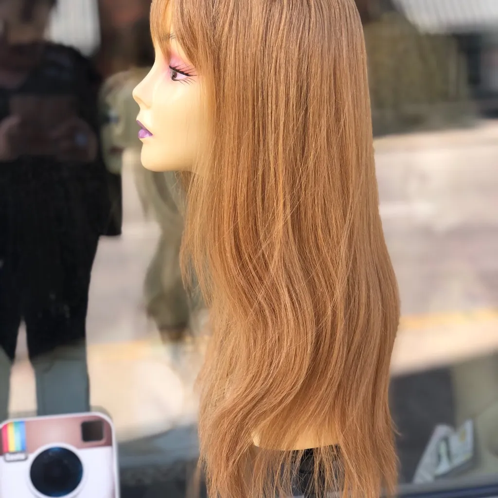Back In Stock - Human hair Wig Long strawberry blonde bangs 2020 - Image 4