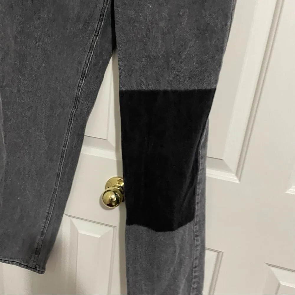 Pacsun Grey Black Patches 90s Boyfriend Jeans High Rose Baggy Womens 30 Fall - Image 2