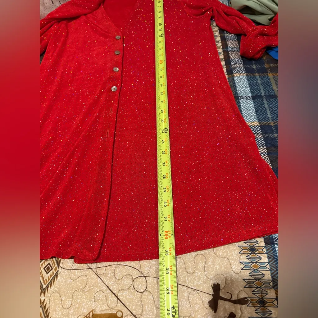 Rabbit Rabbit Rabbit Designs dress and cardigan set vintage Red sparkly Wmns 10 - Image 14