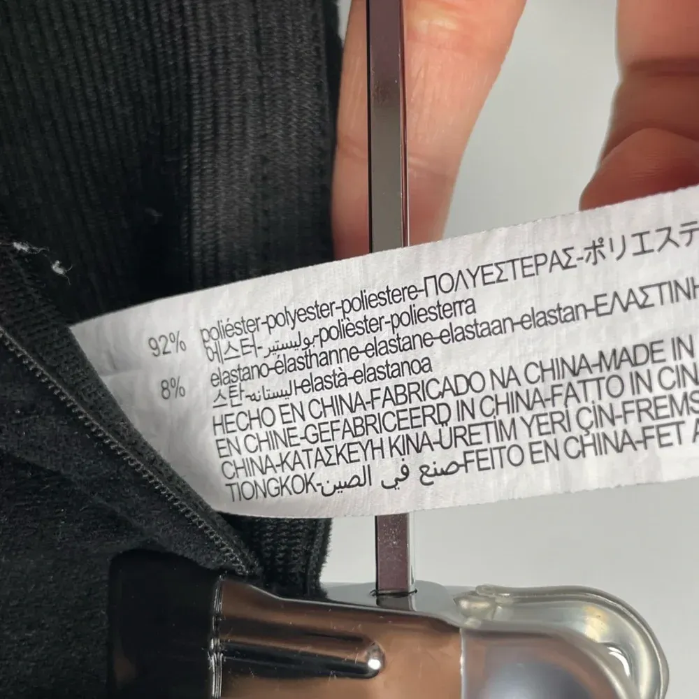 Zara Basic Black‎ Faux Suede Tapered Ankle Zip Mid Rise Elastic Waist Leggings - Image 5