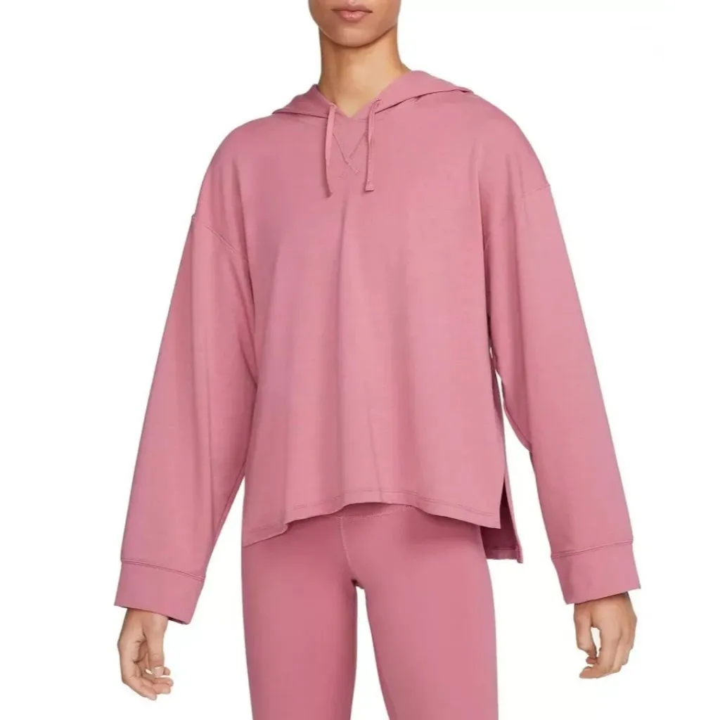 New Nike Yoga Dri-Fit Womens Sz XXL Hoodie Pink Fuchsia DM7033-667‎ Dusty Berry - Image 4