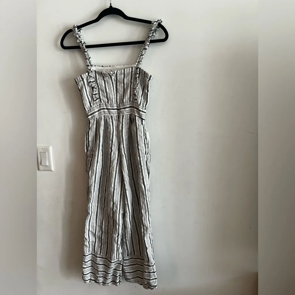 Lucca Striped Ruffle Strap Jumpsuit – Size XS - Image 3