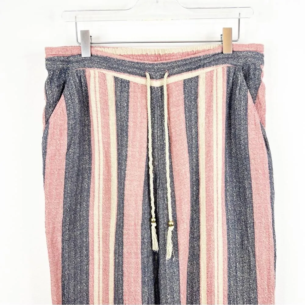 Soft Surroundings Linen Blend Striped Pull On Pants MP - Image 4