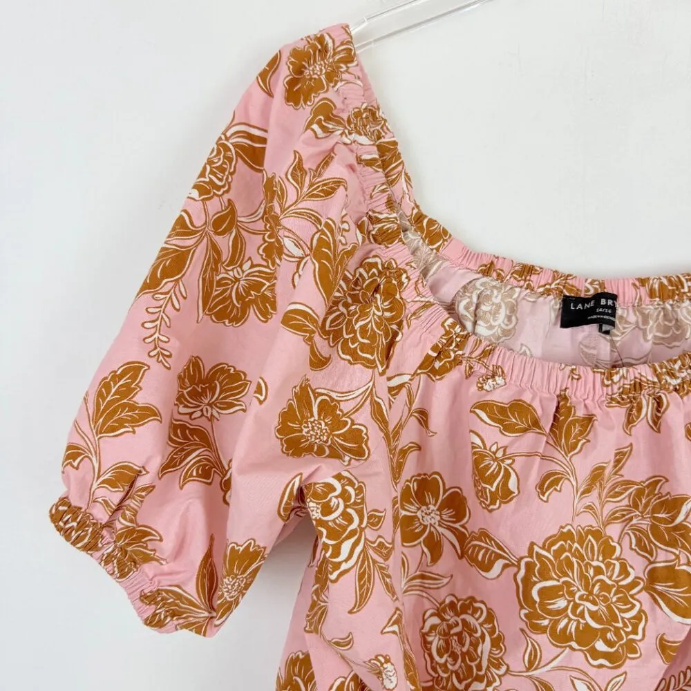 NWT  Classic Crop Square-Neck Puff-Sleeve Top Pink Plus Size 14/16 - Image 3