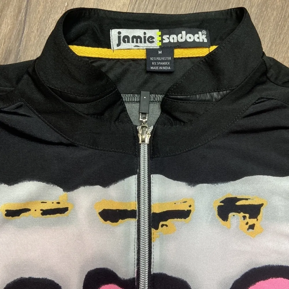 Jamie Sadock Womens Sleeveless Peak Golf Polo Top Size Medium Pink - Image 4