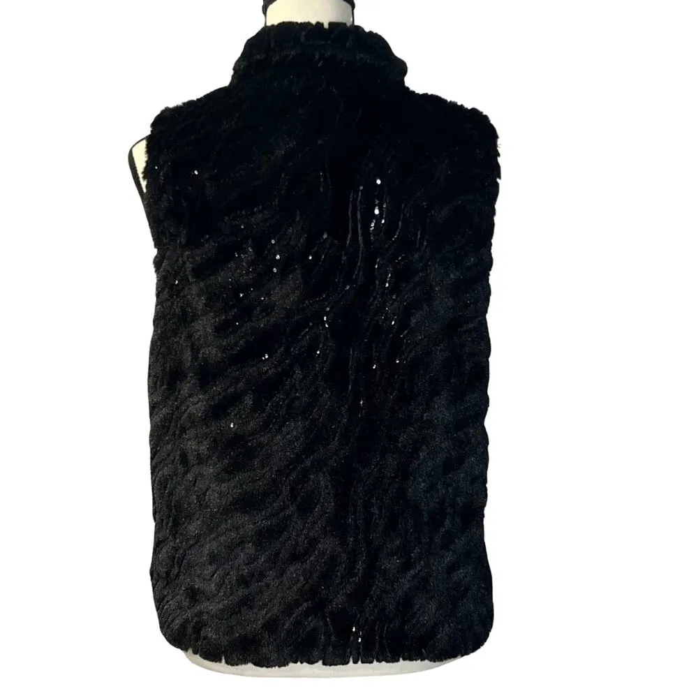 Betsey Johnson Women's Faux Fur Vest Size M - Image 3